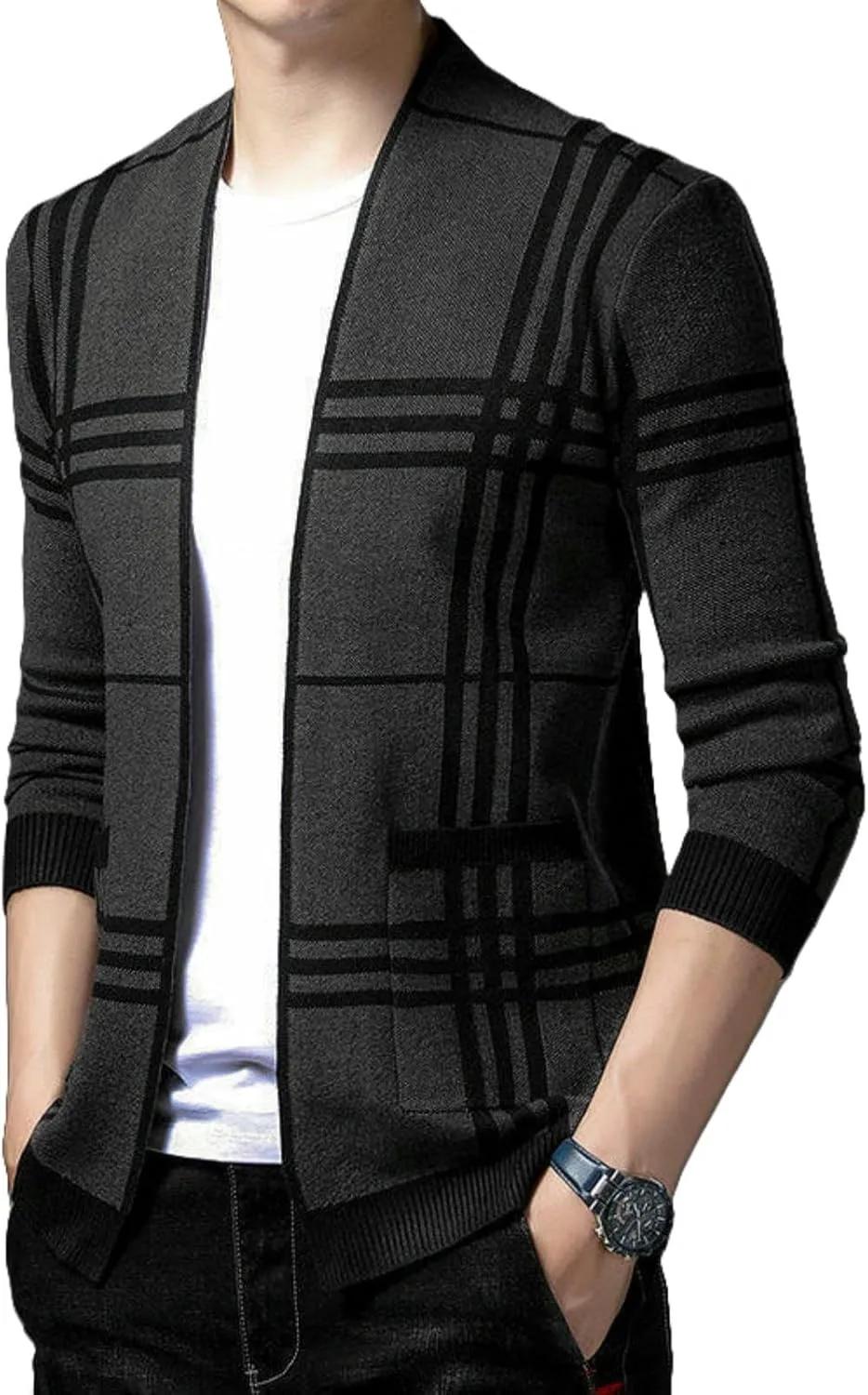 

Мужской кардиган вязаный в корейском стиле MQMYJSP