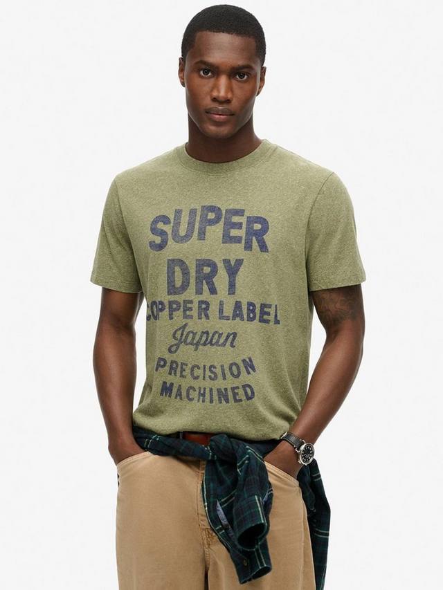 

Футболка для спецодежды с медной этикеткой Superdry, цвет Hushed Olive Grit