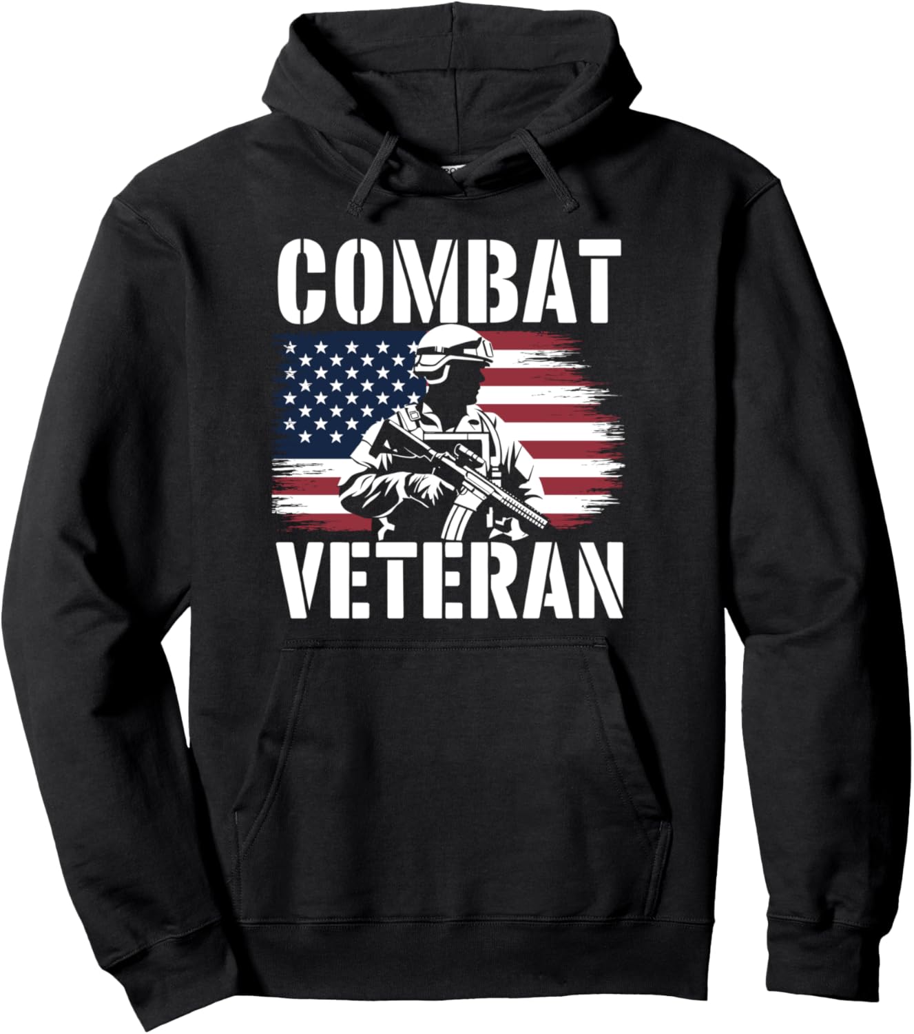 

Мужская толстовка с капюшоном в стиле милитари ко Дню отца ветеранов боевых действий Veteran Pride Apparel, черный