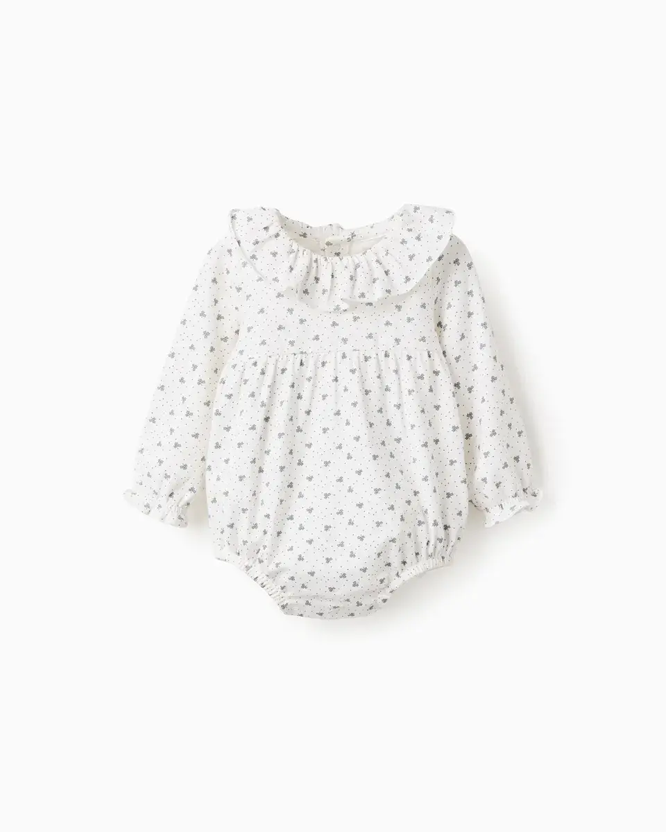 

Боди для девочки с узором и рюшами Zippy, белый