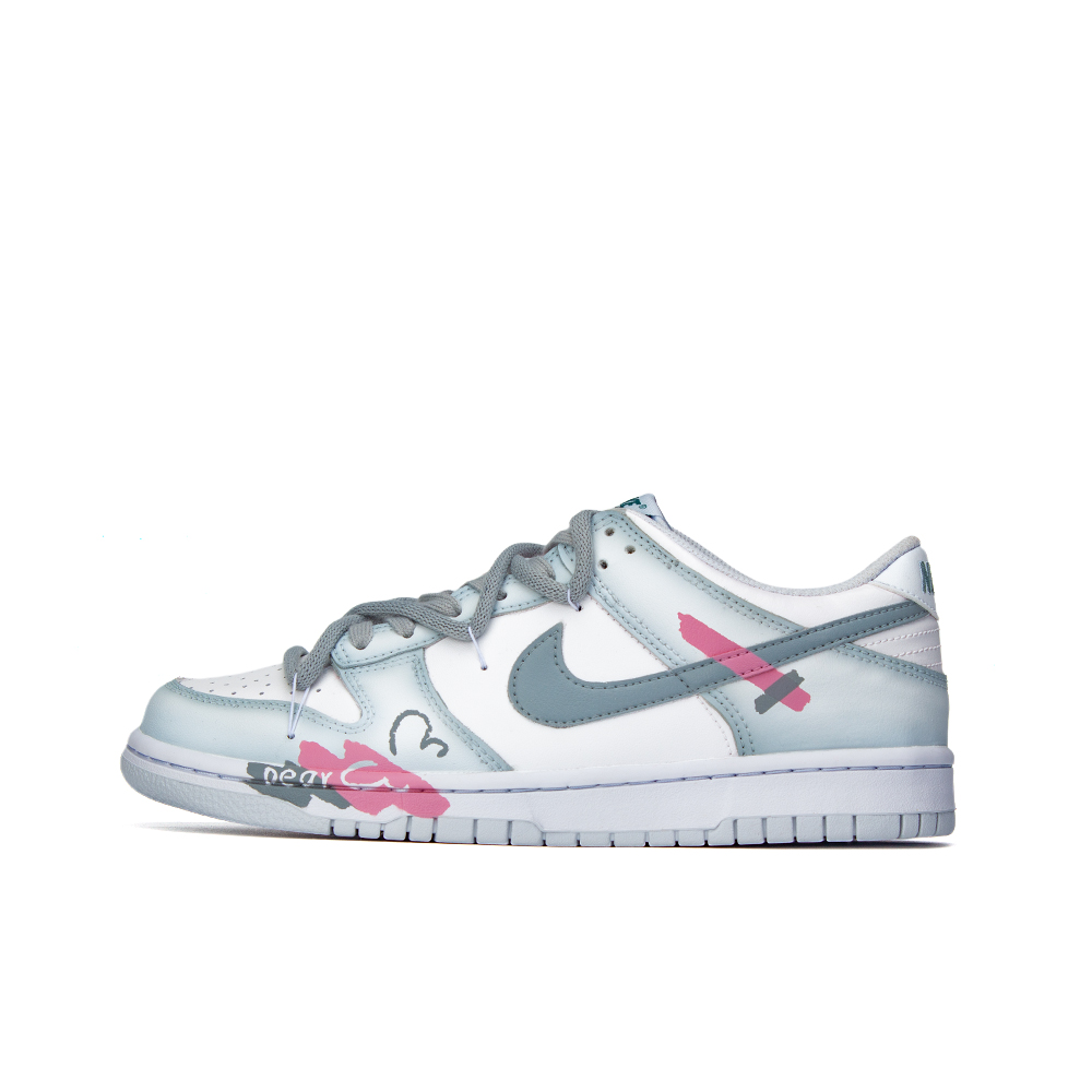 

Кроссовки Nike Dunk Skateboarding Shoes Women's Low-top Blue Gray White, синий