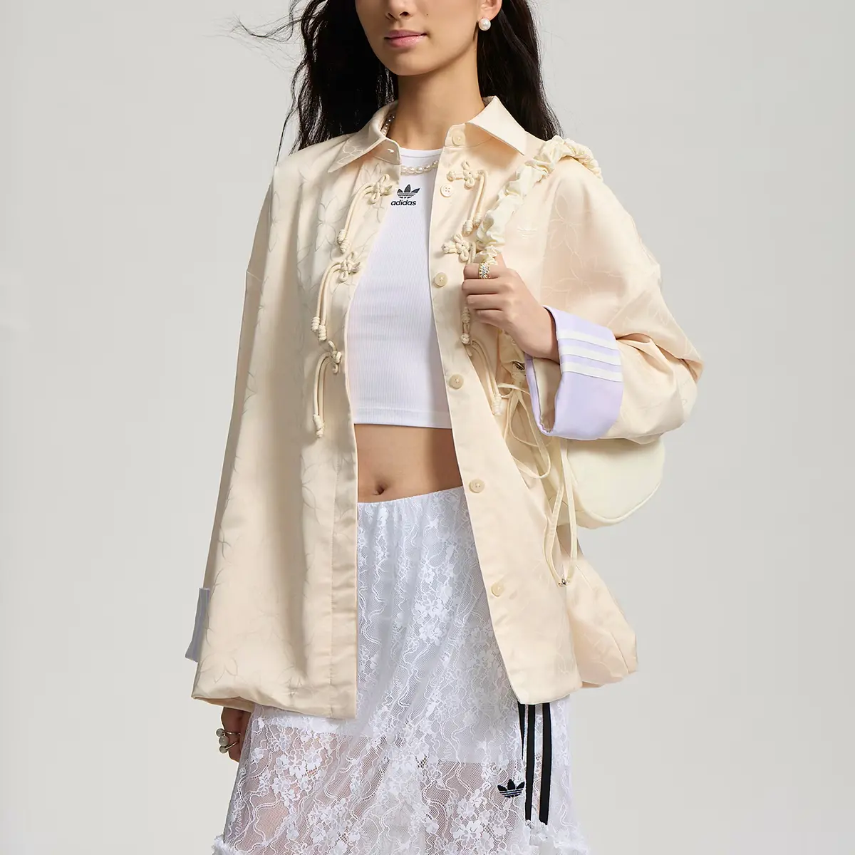 Adidas Originals Куртка рубашка женская, Light Beige — фото 4