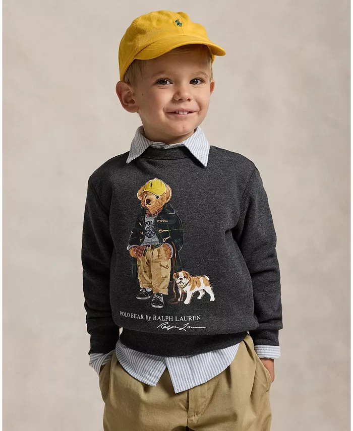 

Толстовка Polo Bear из меланжевого флиса для малышей и мальчиков Polo Ralph Lauren, серый