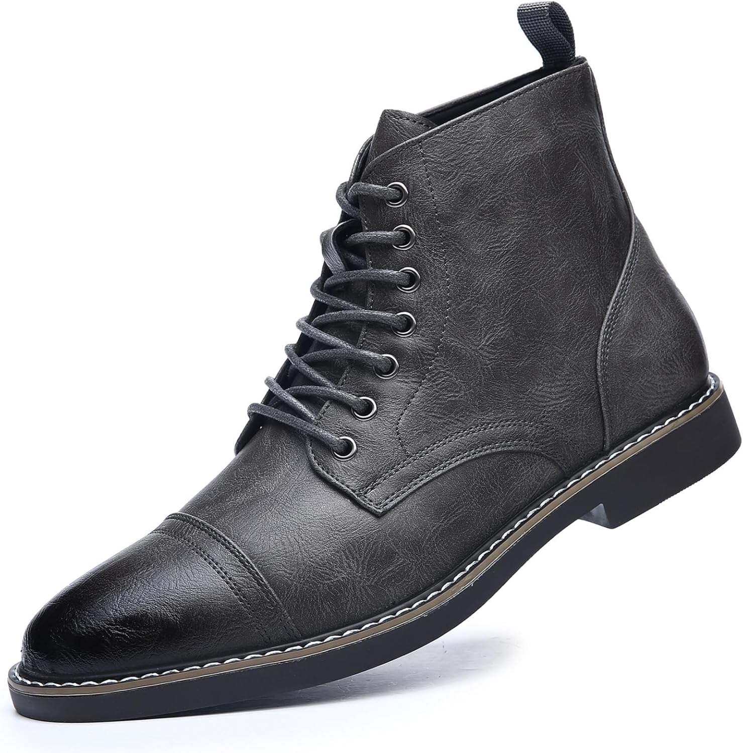 

Мужские кожаные ботинки YRZHGDL Чукка с комфортным носком, шнуровкой, высокой платформой, формальные оксфорды, ботинки на щиколотку, повседневные, легкие, противоскользящие, для деловых встреч, офисной работы, ежедневной носки, езды на мотоцикле...