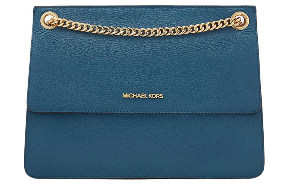 

Кожаная сумка Кэти маленькая квадратная через плечо среднего размера женская темный твид синий MICHAEL KORS