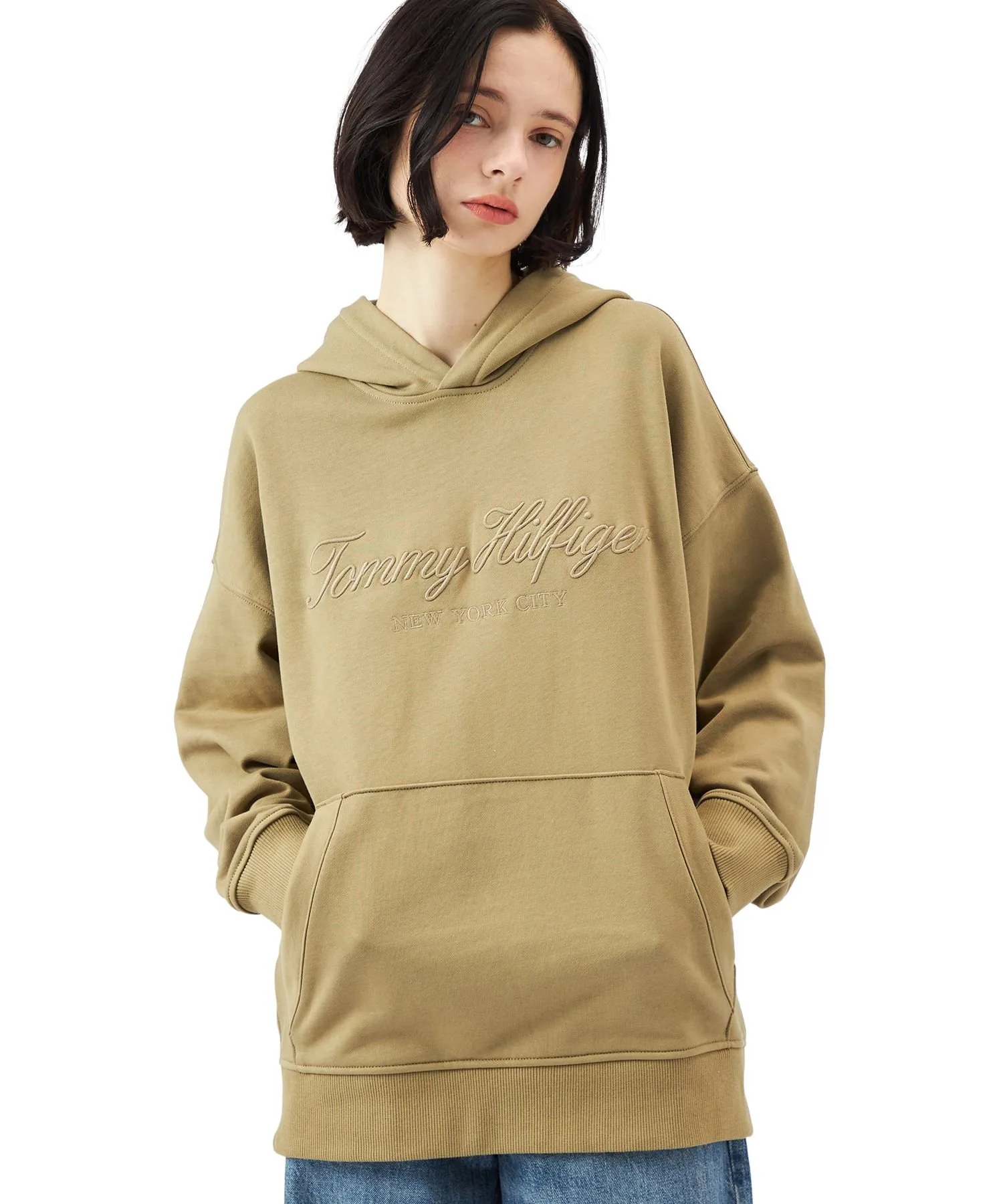 Толстовка с увеличенным логотипом TOMMY HILFIGER, Khaki GXR