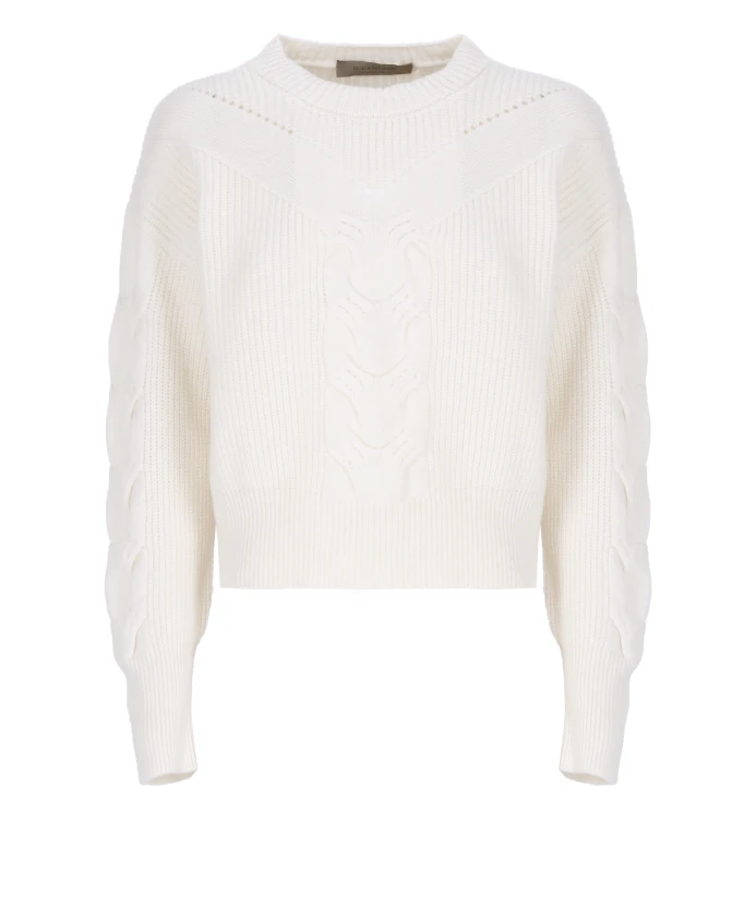 

Ребристый свитер из шерсти и кашемира с круглым вырезом D.Exterior, бежевый