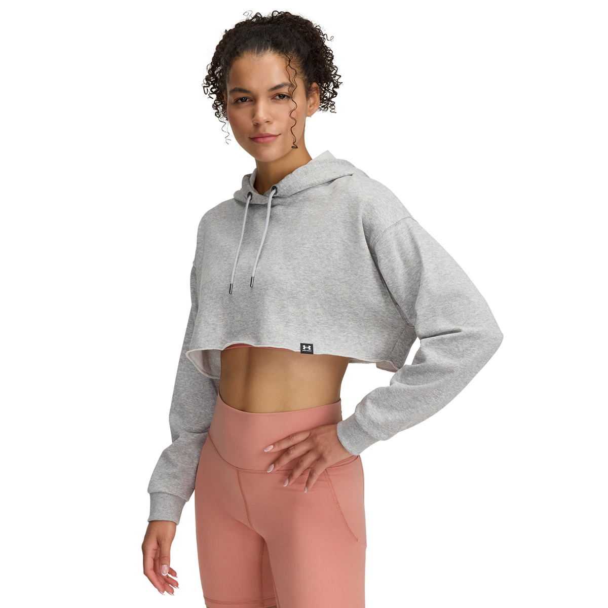 

Укороченная толстовка с капюшоном Under Armour Women's UA Icon Terry, серый