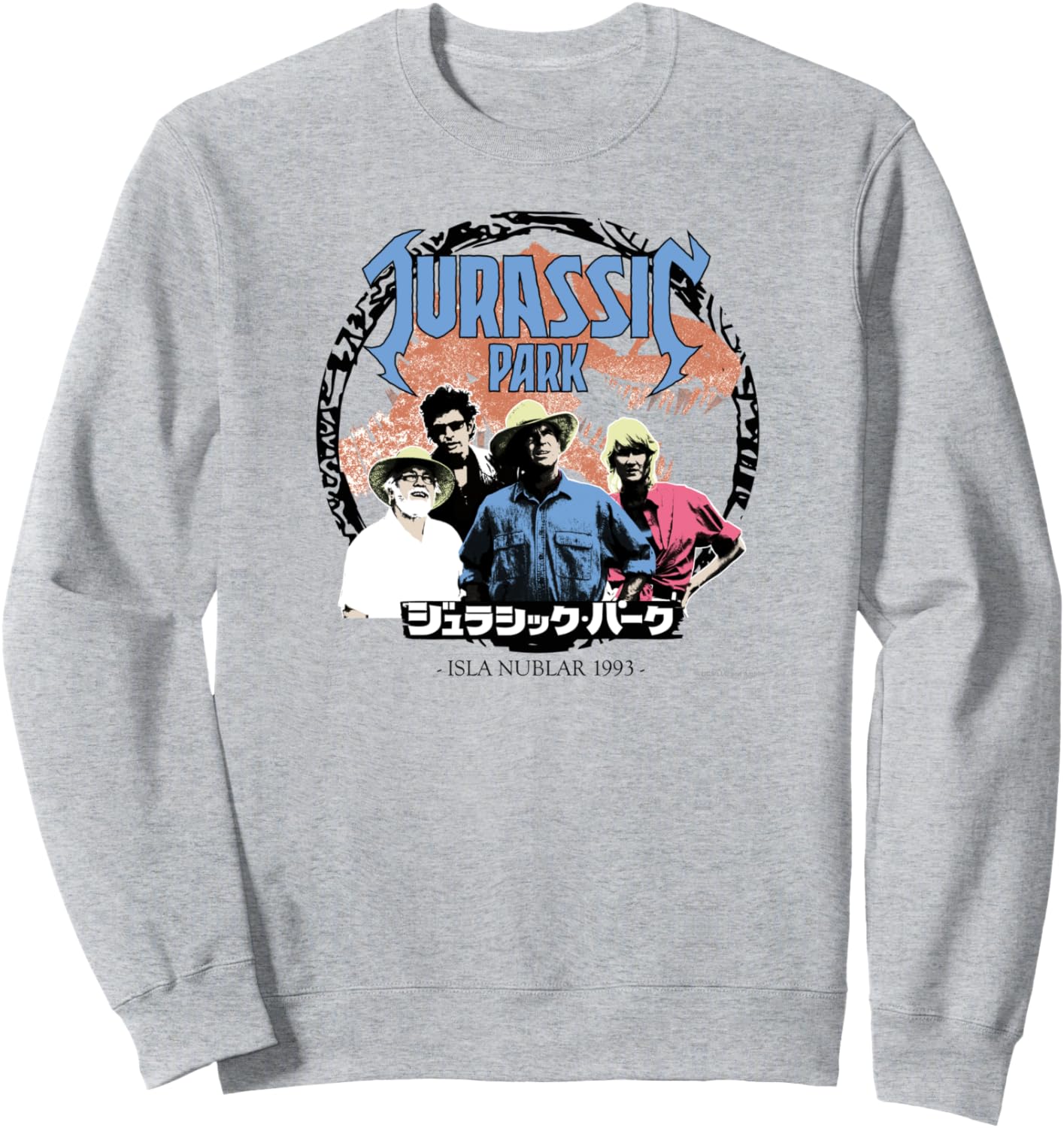 

Толстовка с изображением персонажей «Парка Юрского периода» Jurassic Park, серый