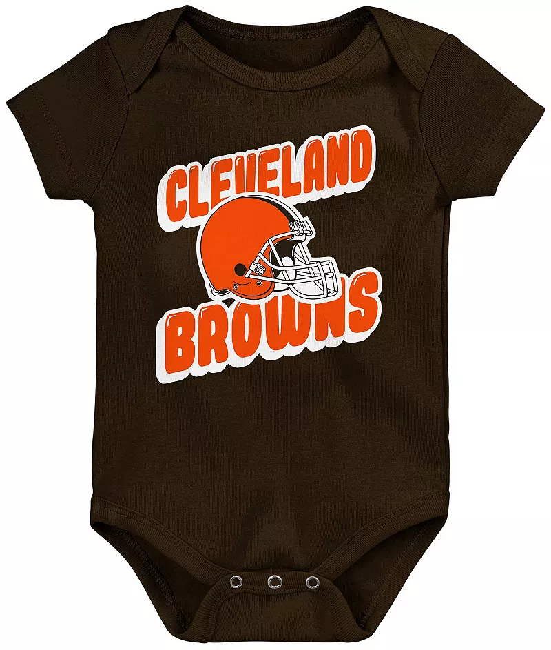 

Комплект из 3 цветных комбинезонов команды NFL для младенцев Cleveland Browns Comics Team NFL Team Apparel