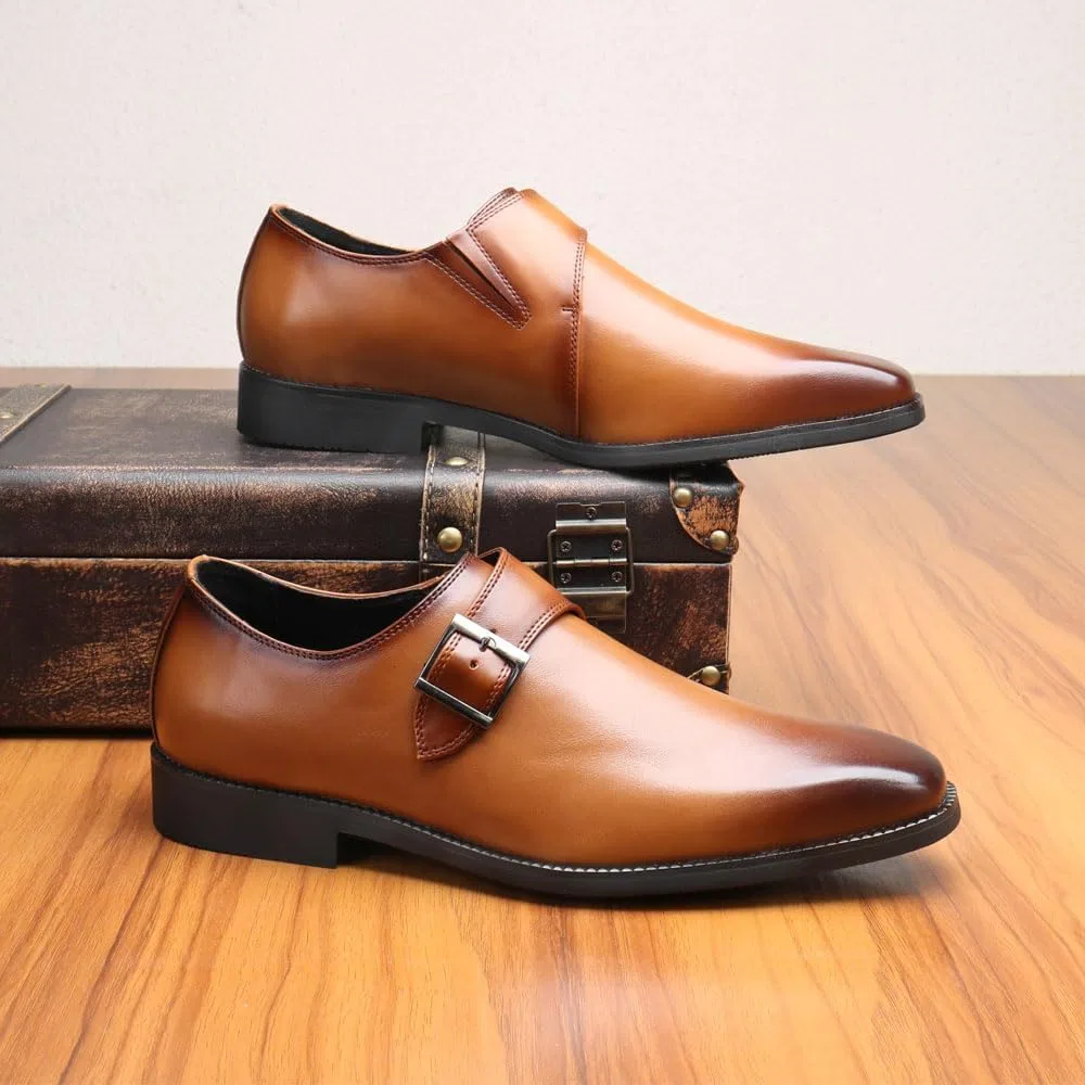Лоферы кожаные квадратный носок, Men's Vintage, коричневый — фото 3