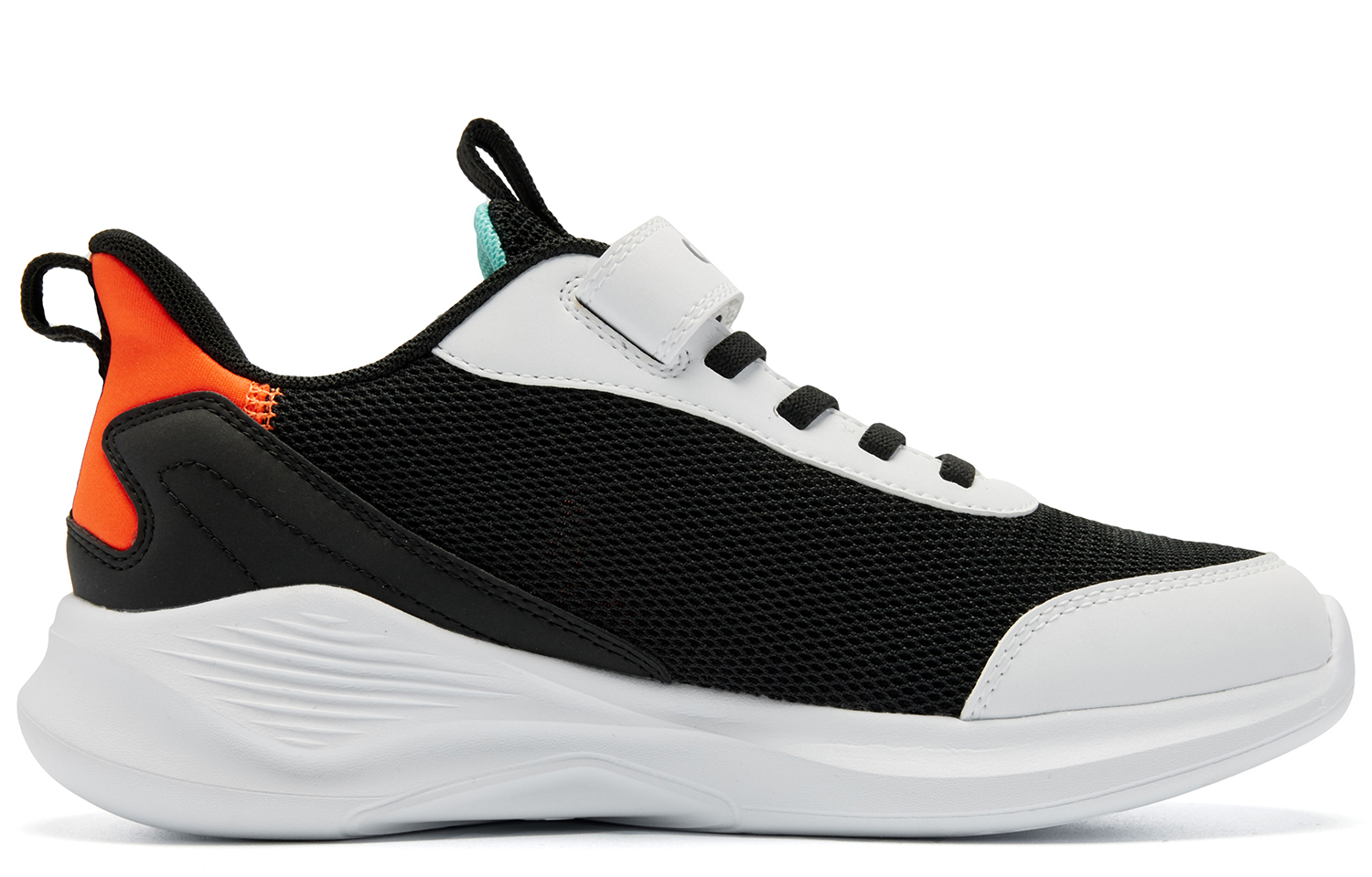 QIAODAN Антискользящие износостойкие низкие детские беговые кроссовки Black Orange — фото 3