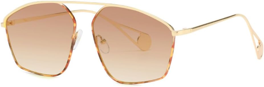 

Ретро-солнцезащитные очки неправильной формы из металла для женщин с прозрачными линзами цвета океана, мужские солнцезащитные очки сине-желтого цвета с защитой от УФ-излучения UV400 generic, Tea Gradient