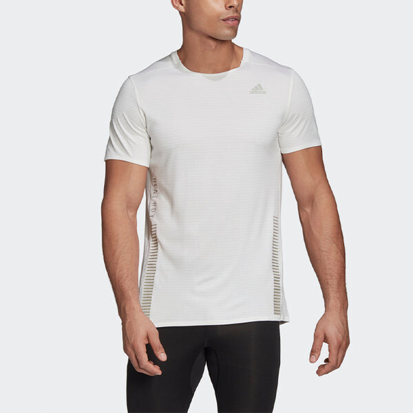 Футболка adidas Premium Tee M Casual Running Sports Round Neck Short Sleeve White, белый — фото 3