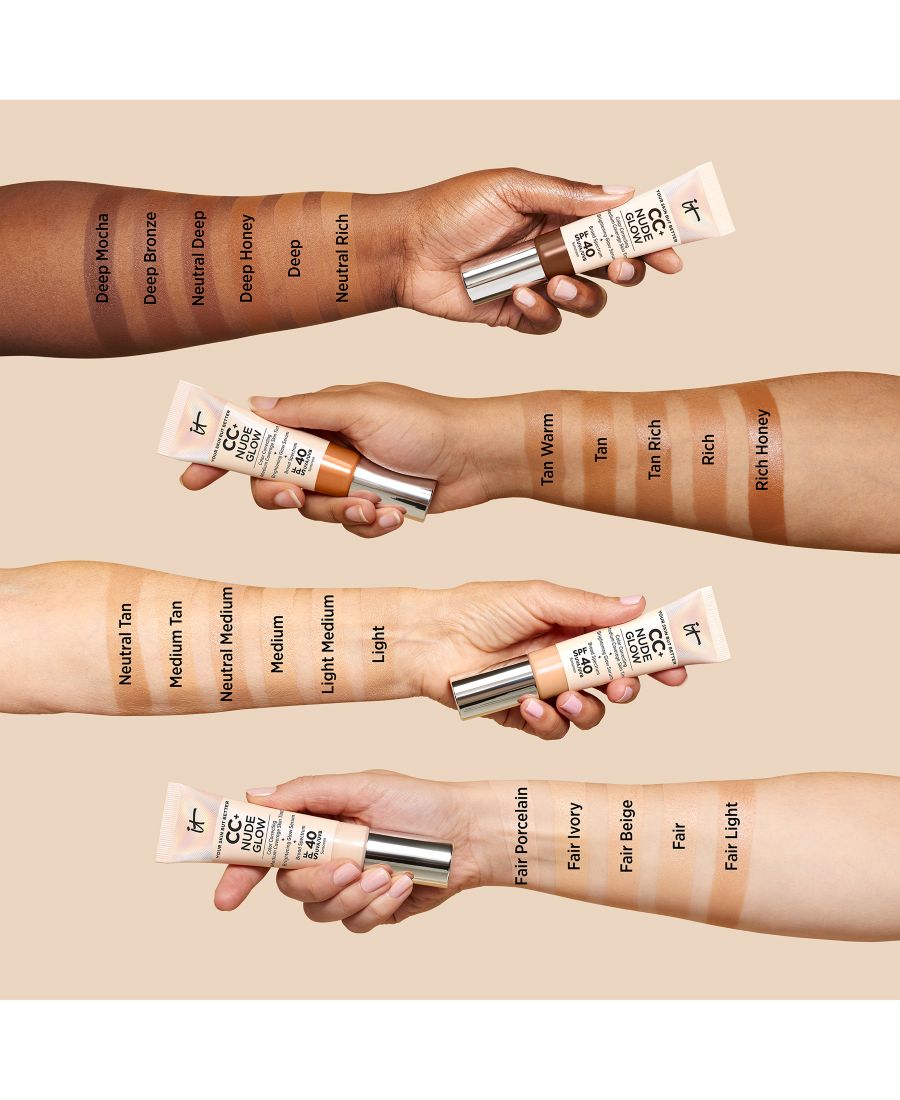 CC+ Nude Glow Lightweight Foundation + Glow Serum SPF 40 IT Cosmetics, светлый бежевый — фото 4
