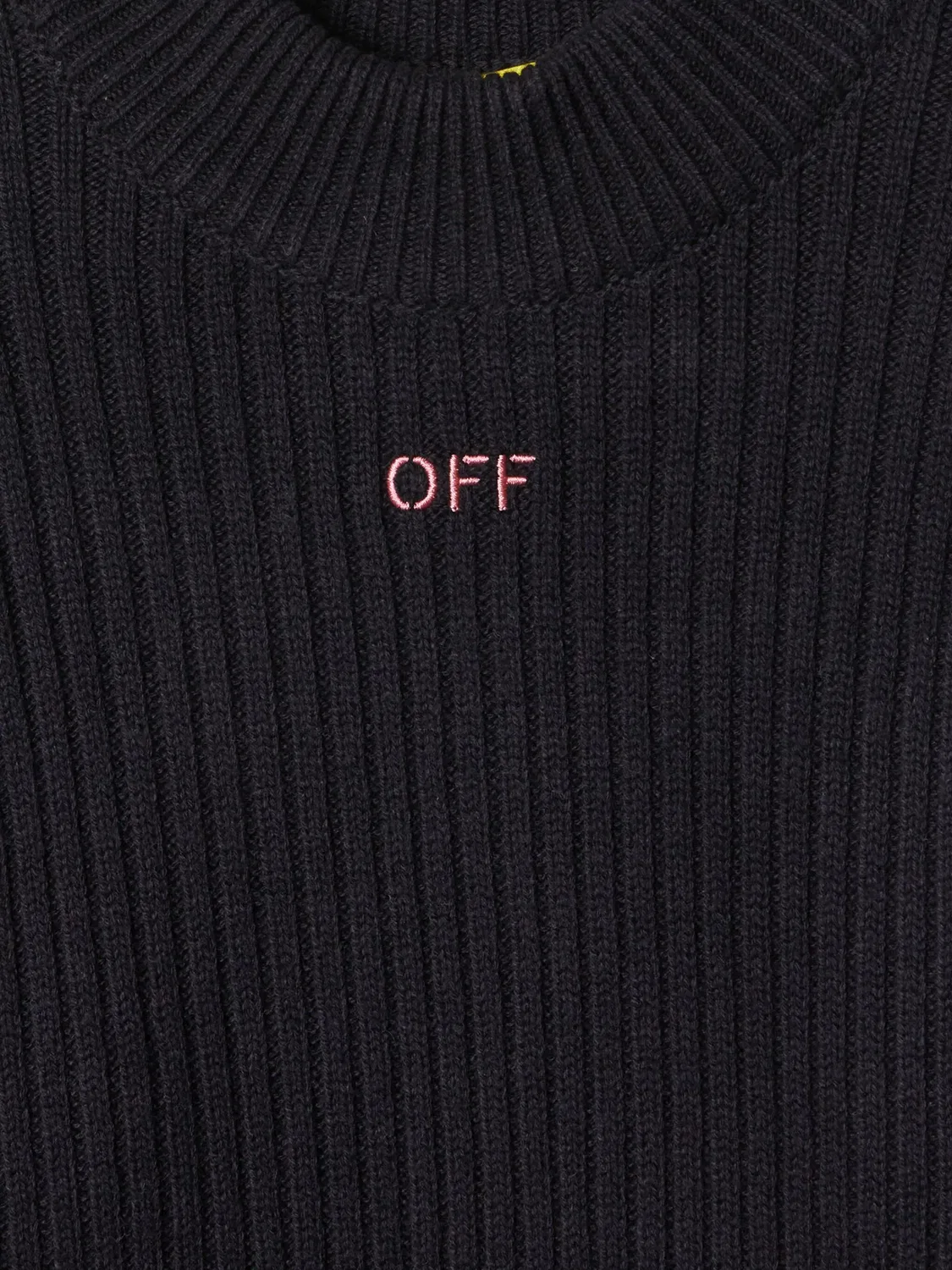 Платье с рибаным трикотажем OFF-WHITE, черный — фото 3