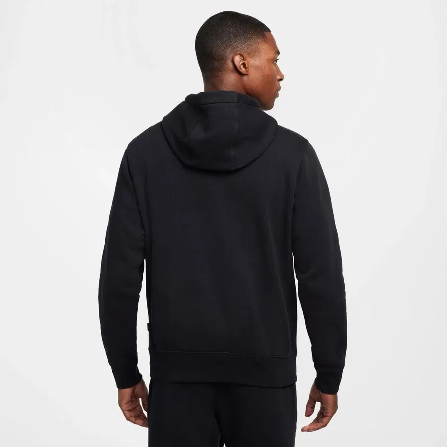 Свитшот мужской с капюшоном Nike Club Brushed Hoodie, Черный — фото 3