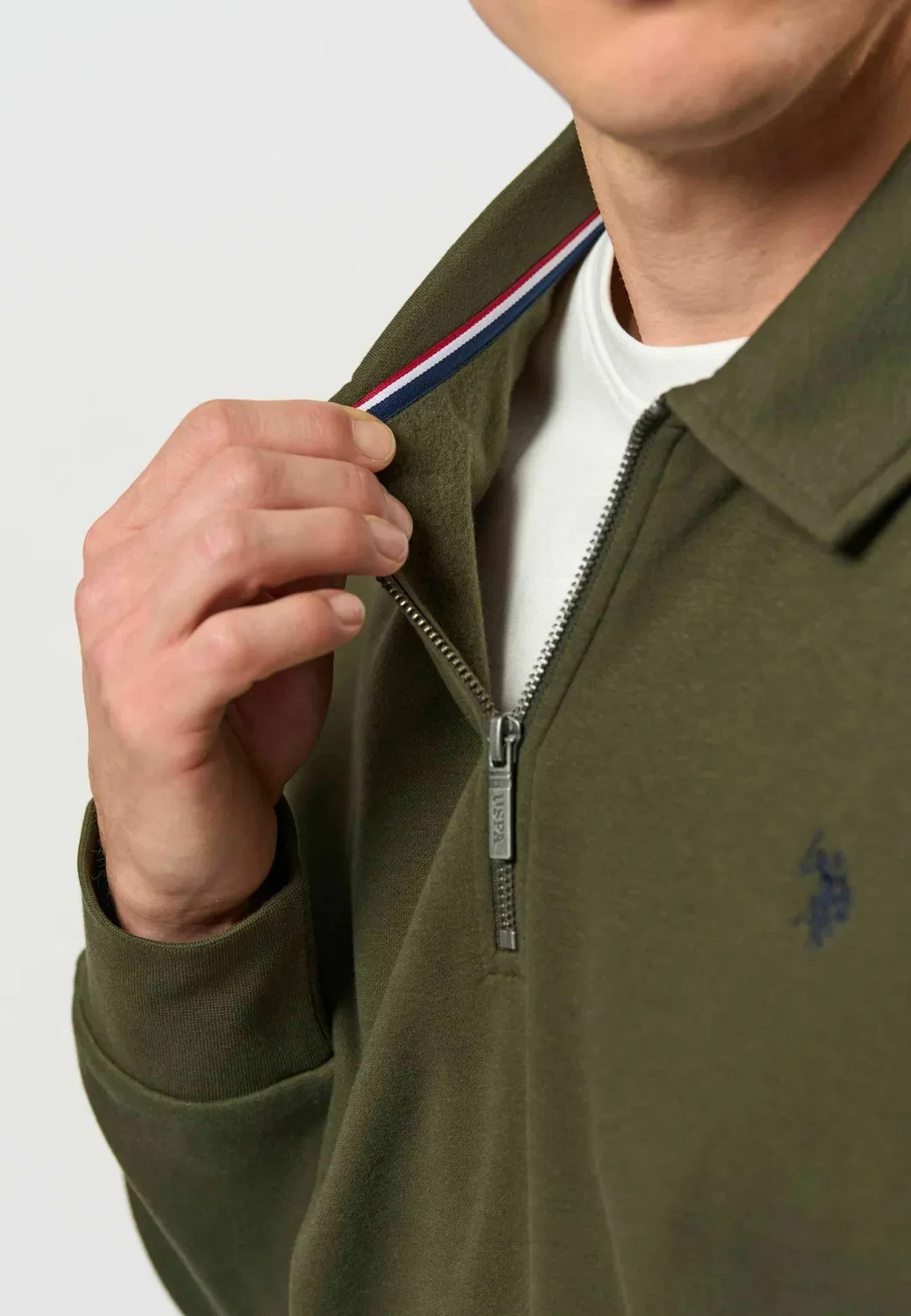 Толстовка Umdagur с застежкой-молнией до середины груди - толстовка U.S. Polo Assn., Forest Night — фото 4