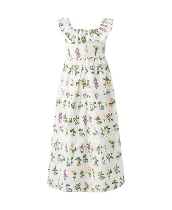 Детское платье для девочек с оборками Emely Frill Embroidered Maxi Dress Marlo Kids, Floral — фото 4