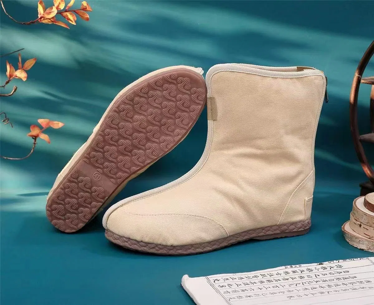 Детские ботинки хлопковые с принтом для мальчиков и девочек Uplateng, Beige Thin — фото 4