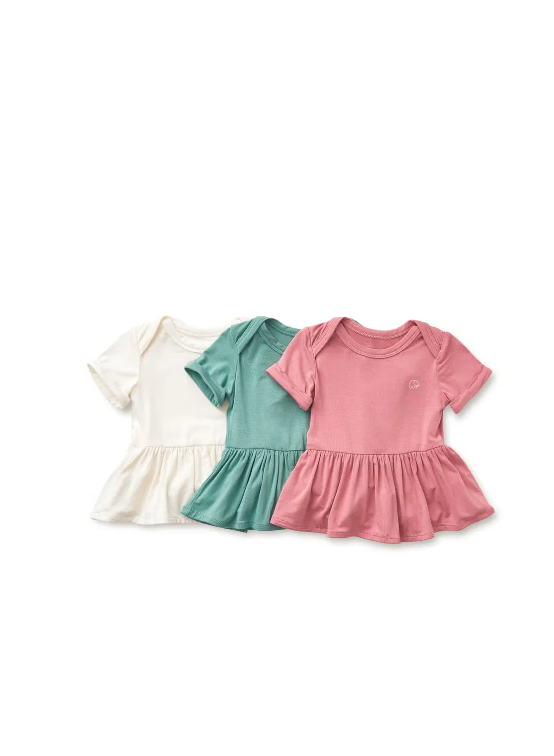 Платье-комплект с оборкой на талии Peplum knit dress Anvi Baby, розовый