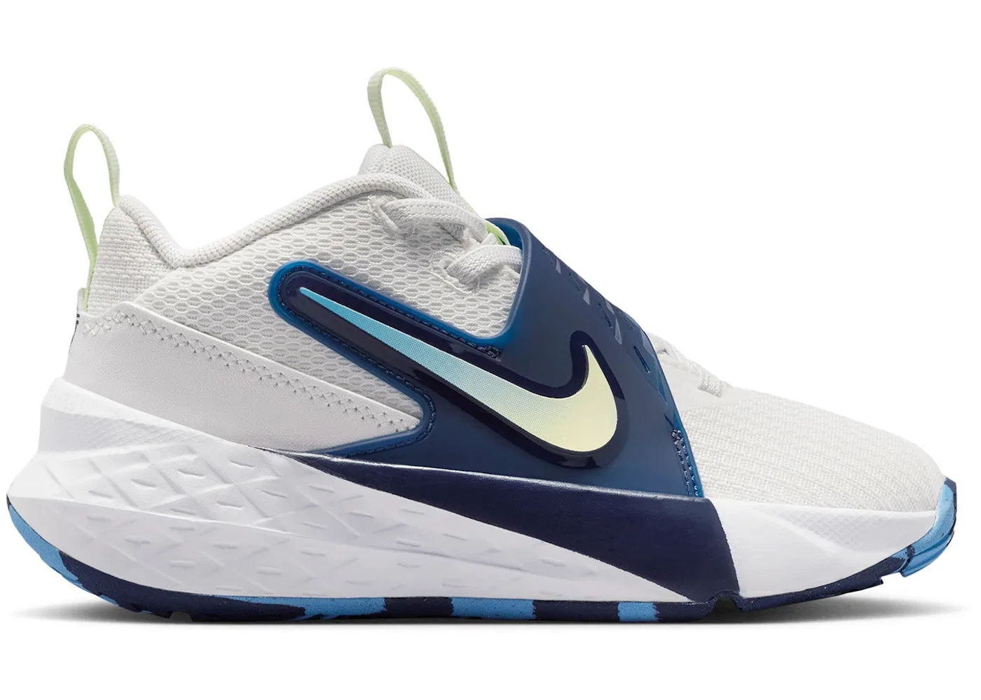 Детские кроссовки для мальчиков с длинным шнурком Nike Team Hustle D 12 Nike, Summit White Midnight Navy University Blue Volt Tint