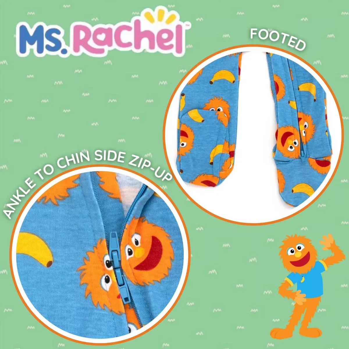 Детский боди-комбинезон с длинным рукавом Ms. Rachel, Blue — фото 3