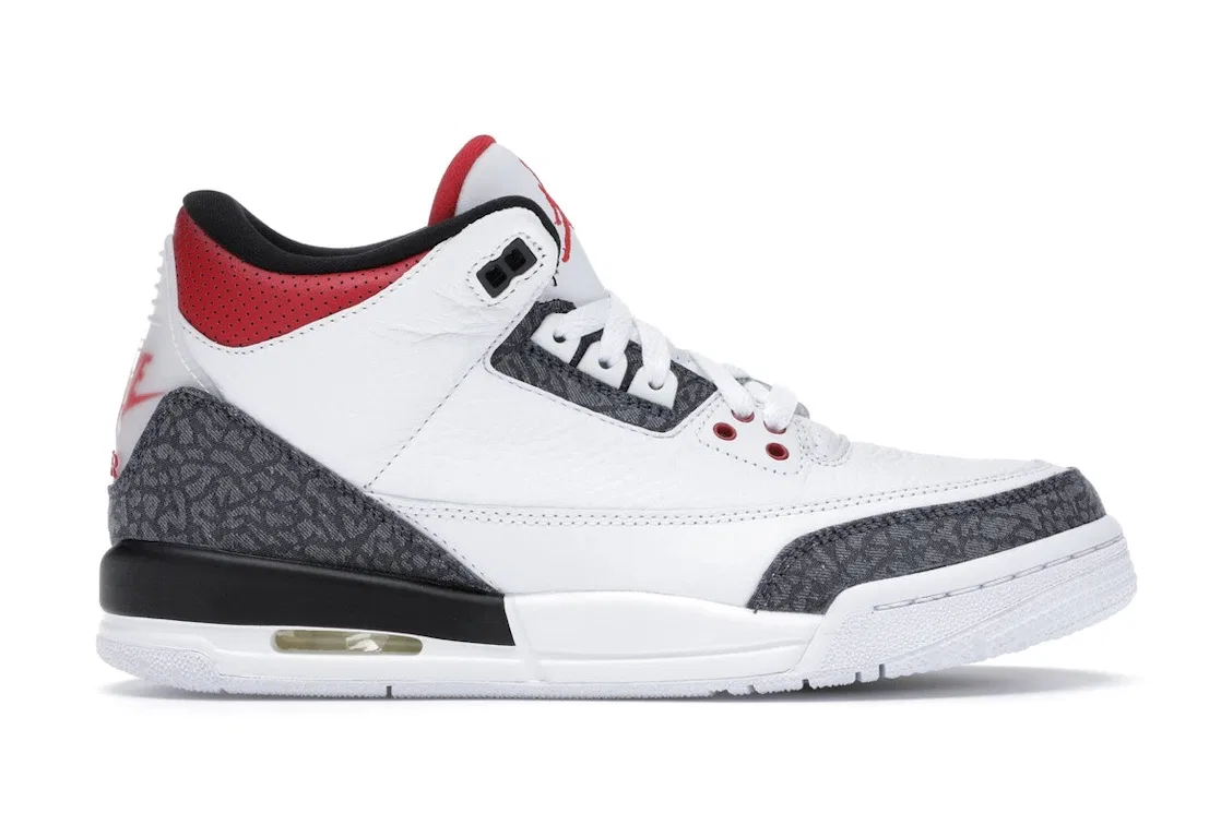 Детские кроссовки Lifestyle с принтом Jordan 3 Retro Jordan, White/Fire Red-Black