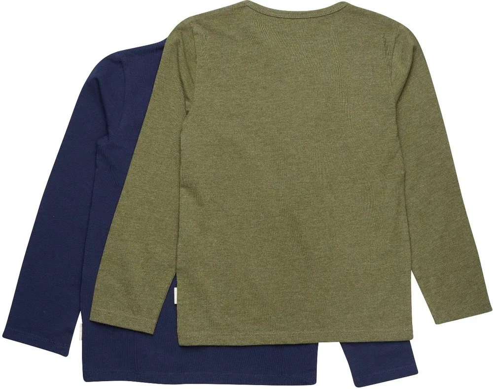 Лонгслив Basic 34-T-shirt LS (2-pack) Minymo, зеленый — фото 2