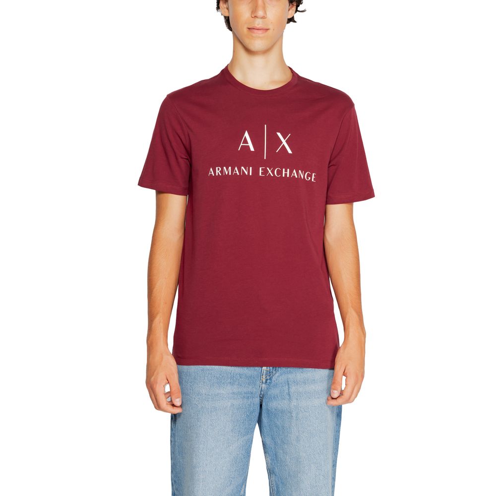 

Футболка бордового цвета из хлопка Armani Exchange