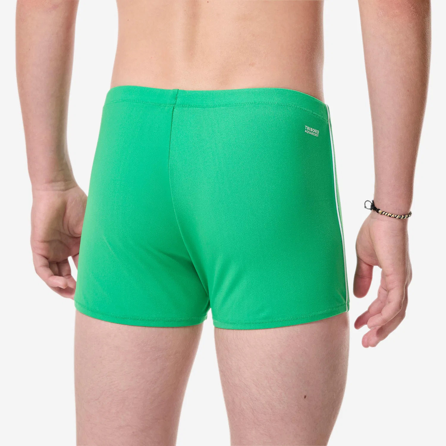 Детские хлорустойчивые плавки-боксеры для мальчиков, модель 100 Plus, Decathlon, Цвет Kleegrun Ultraweiß — фото 4