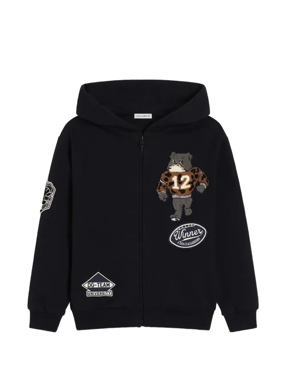 Хлопковая толстовка с нашивкой Dolce & Gabbana Kids, синий