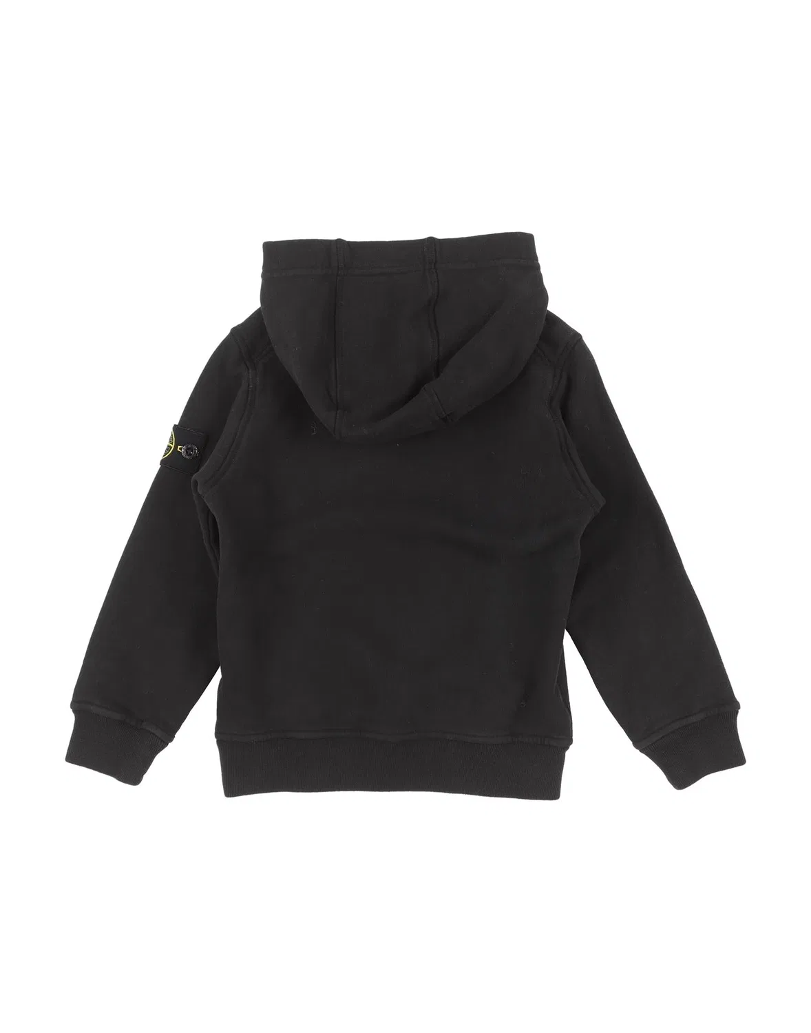 Детский свитшот для мальчиков на флисе с капюшоном Stone Island Junior, черный — фото 2