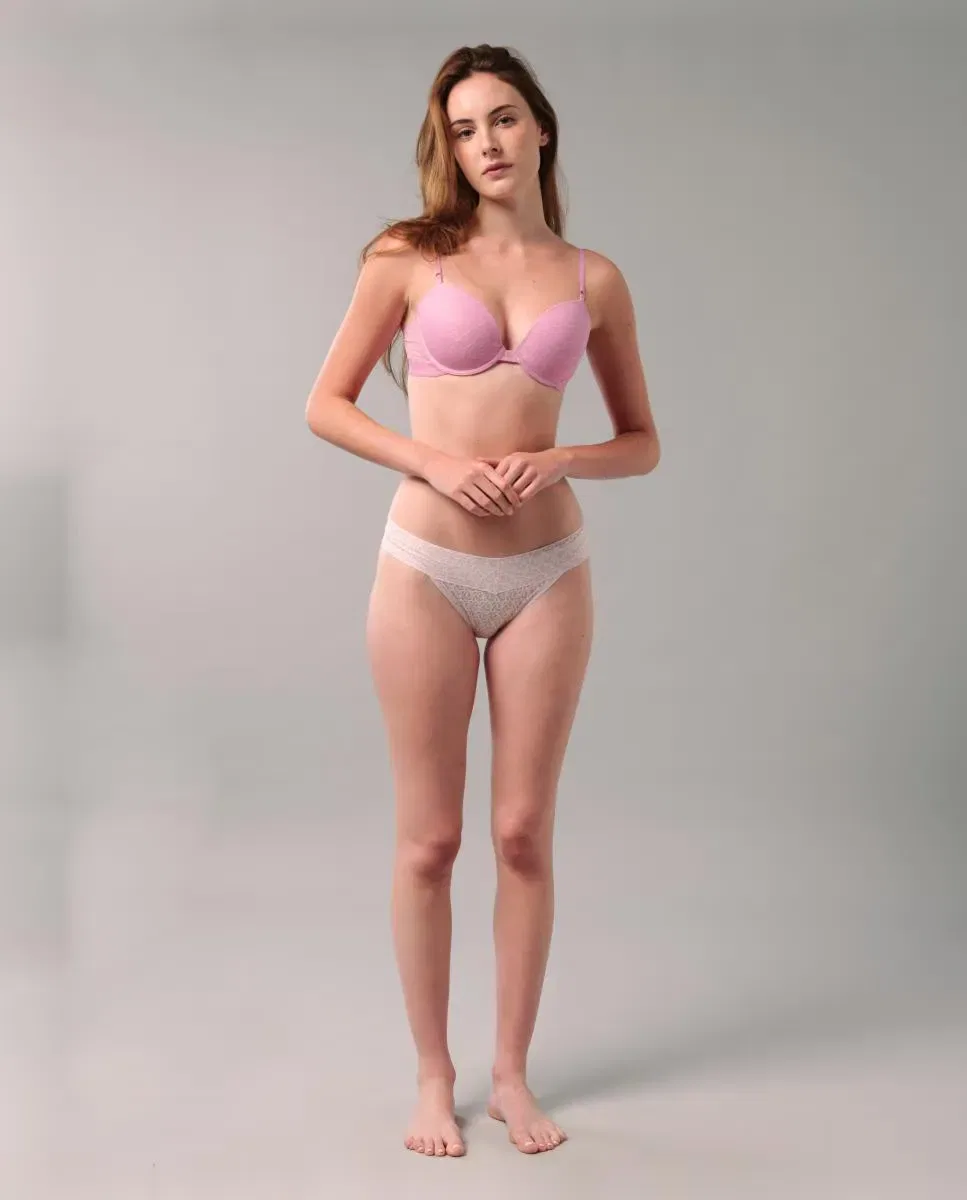 Женский бюстгальтер с ажурным кружевом ICON LOGO LACE Calvin Klein, Rosa — фото 3