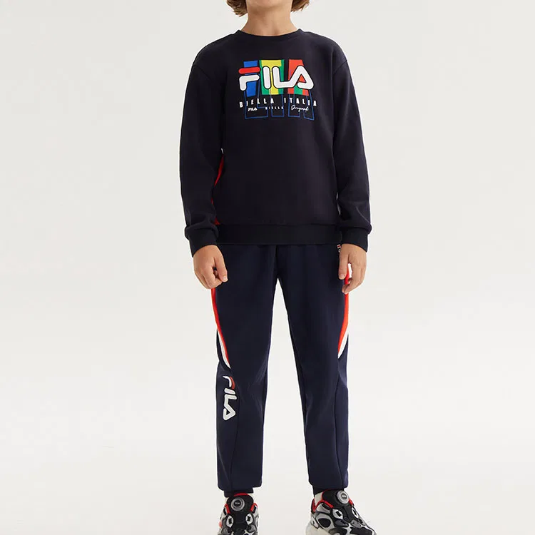 Детская толстовка с длинным рукавом Legend Blue FILA KIDS, Legend Blue — фото 4
