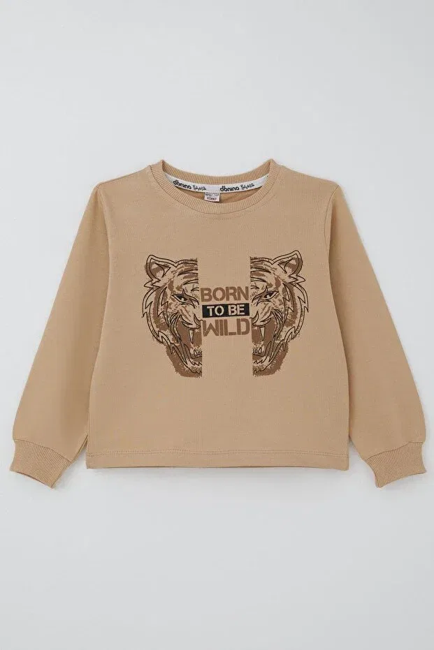 Детский спортивный комплект для мальчиков с принтом Donino Baby, Light Brown — фото 3