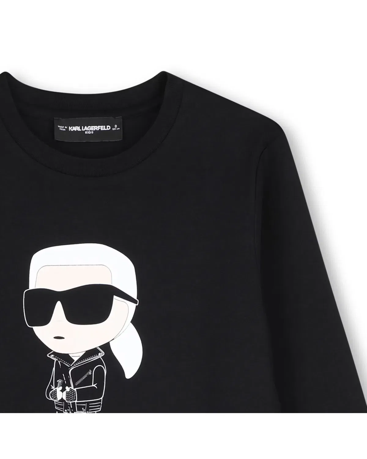 Детская футболка с длинным рукавом с принтом Karl Lagerfeld Kids, Negro — фото 2