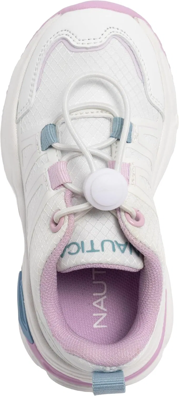 Детские кроссовки на шнуровке-шнурке Nautica, White Pink — фото 4
