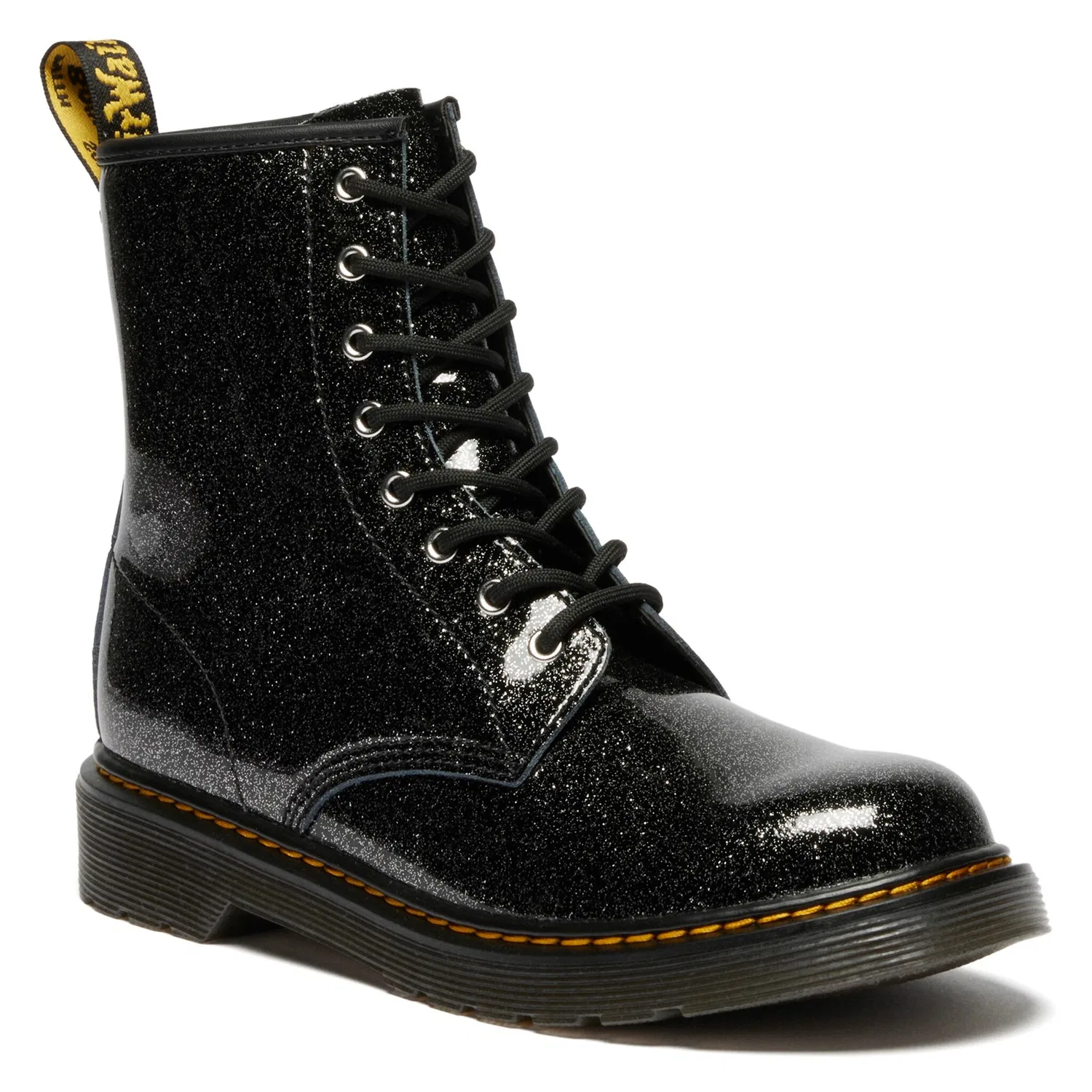 Детские ботинки Dr. Martens 1460 Kinder SOFTY T на шнуровке с молнией, кожаные, Black-Silver — фото 3
