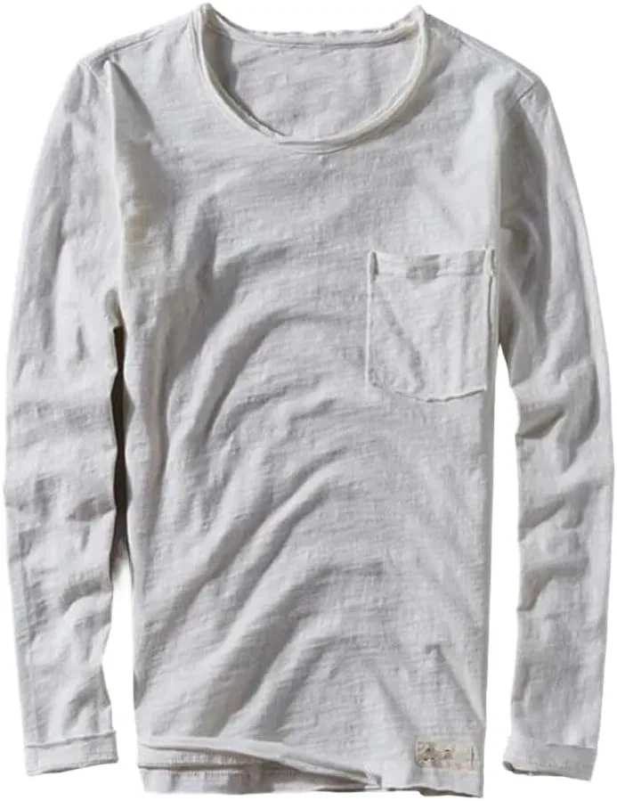 Мужская длинная футболка хлопковая Loose Casual Top, White