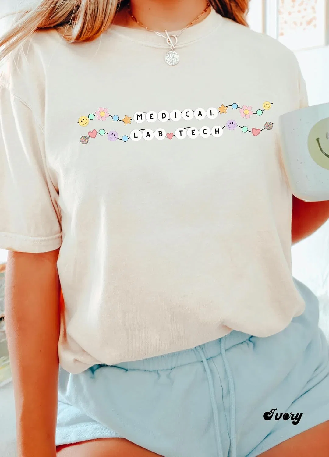 Футболка с принтом Friendship Bracelet Comfort Colors, Ivory — фото 2