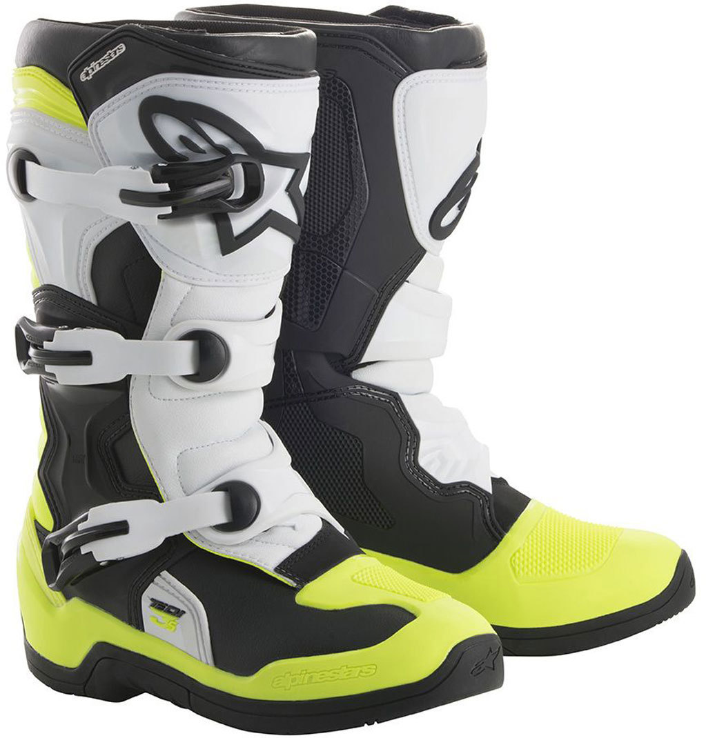 Мотокросс сапоги Alpinestars Tech 3S Youth , черный/белый/желтый - фото