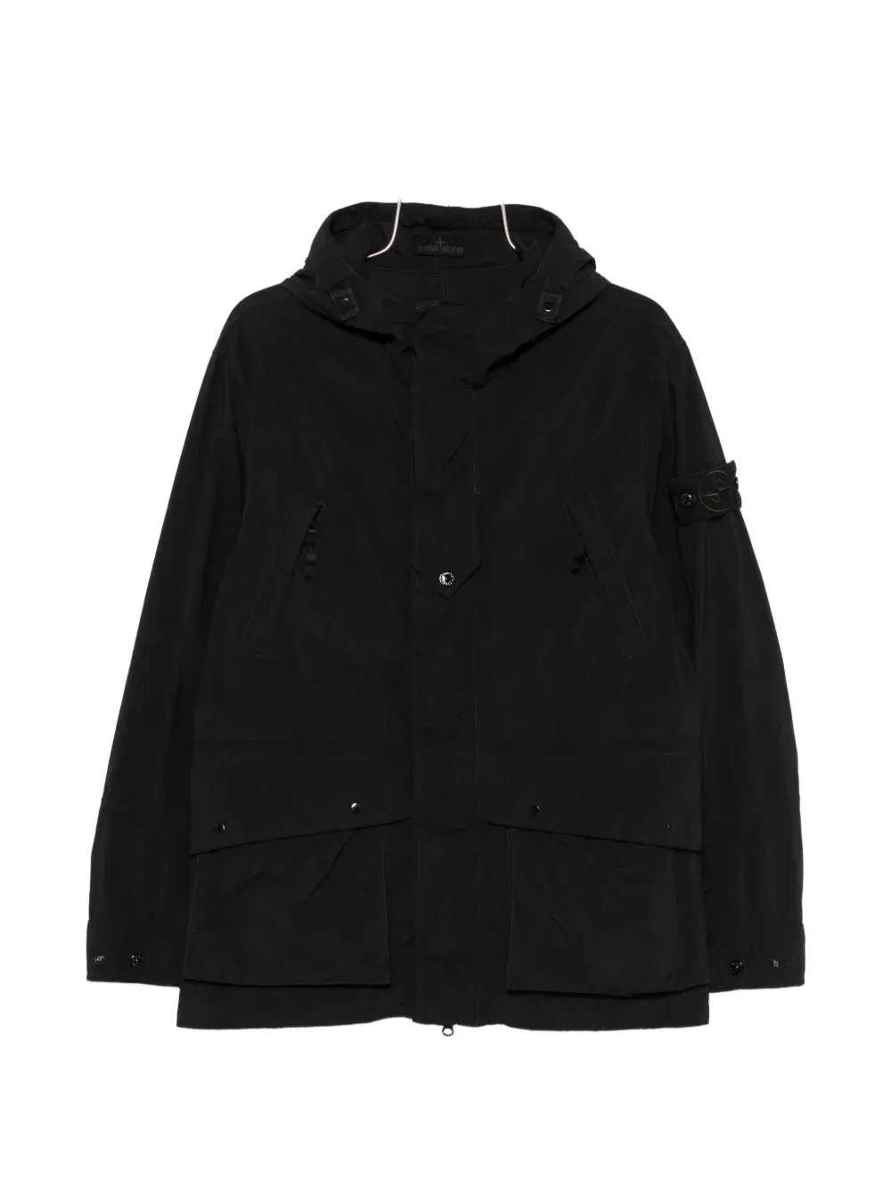 Парка с капюшоном и нашивкой-логотипом Stone Island, черный