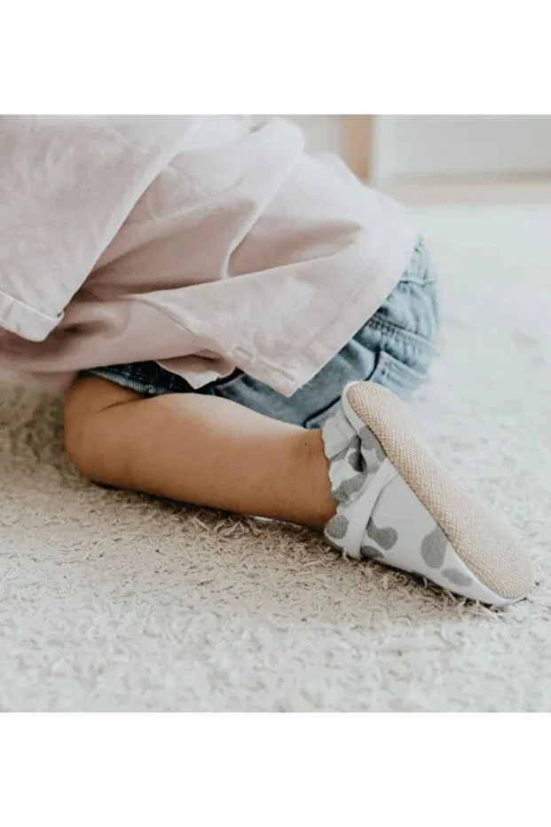 Детские пинетки для новорожденных из шерсти Emma&Noah organic first step booties Mohawk, White — фото 4