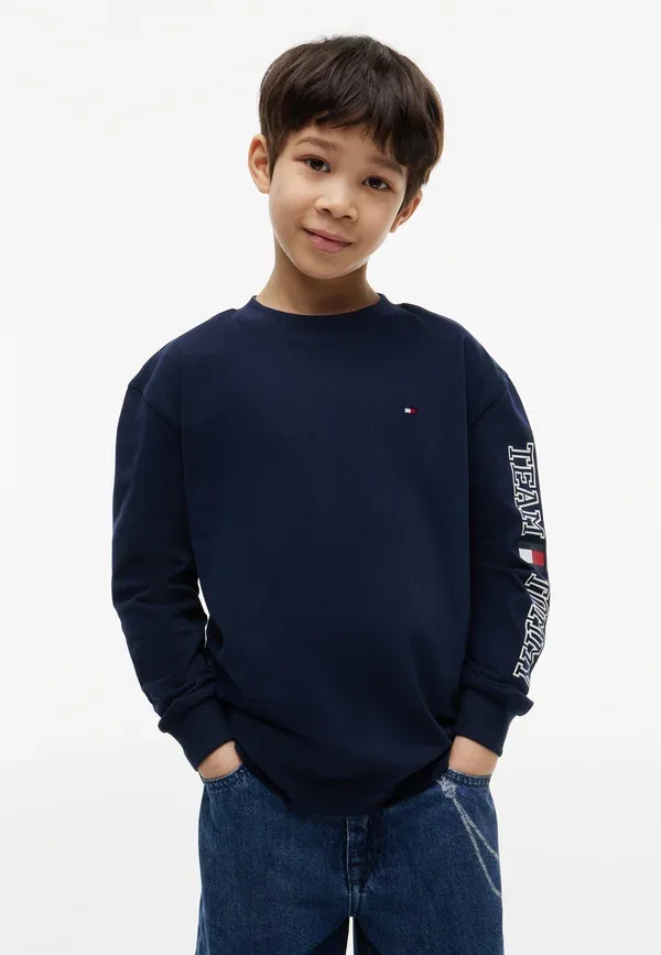 Футболка с длинным рукавом с принтом Team Graphic Tommy Hilfiger, Dark Night темно-синий