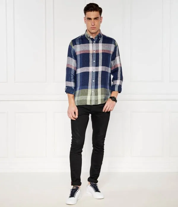 Мужская рубашка из льна с длинным рукавом Tommy Hilfiger, мультиколор — фото 2