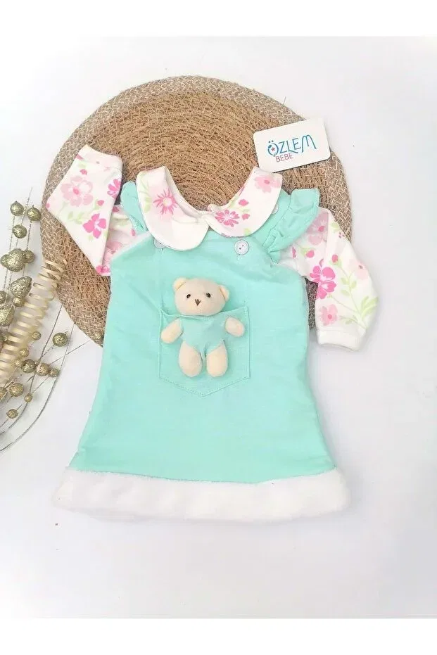 Детское платье для девочек с длинным рукавом Özlem Bebe, Mint Green
