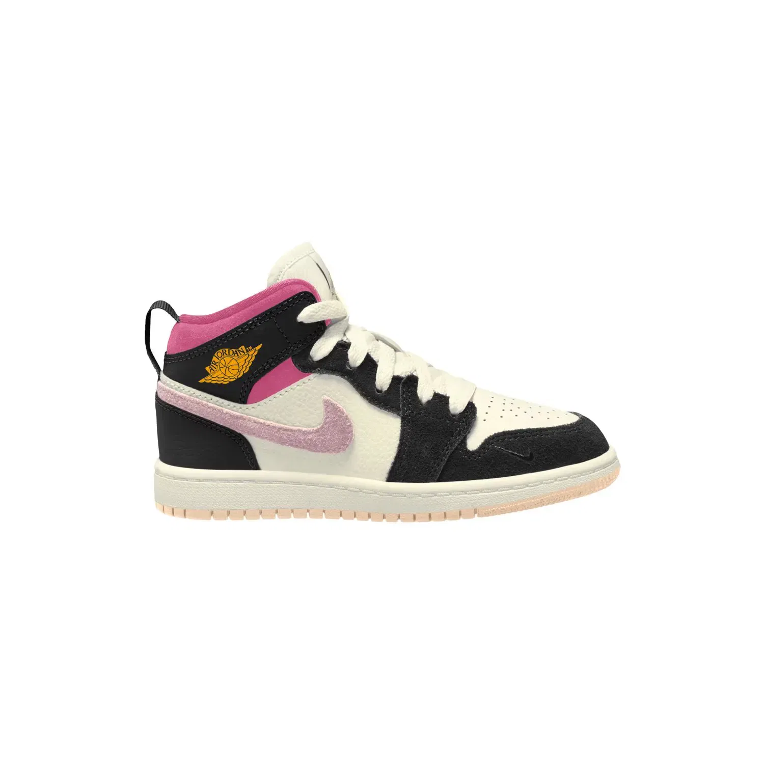 Детские кроссовки для мальчиков JORDAN 1 MID SE (PS) Nike, Negro