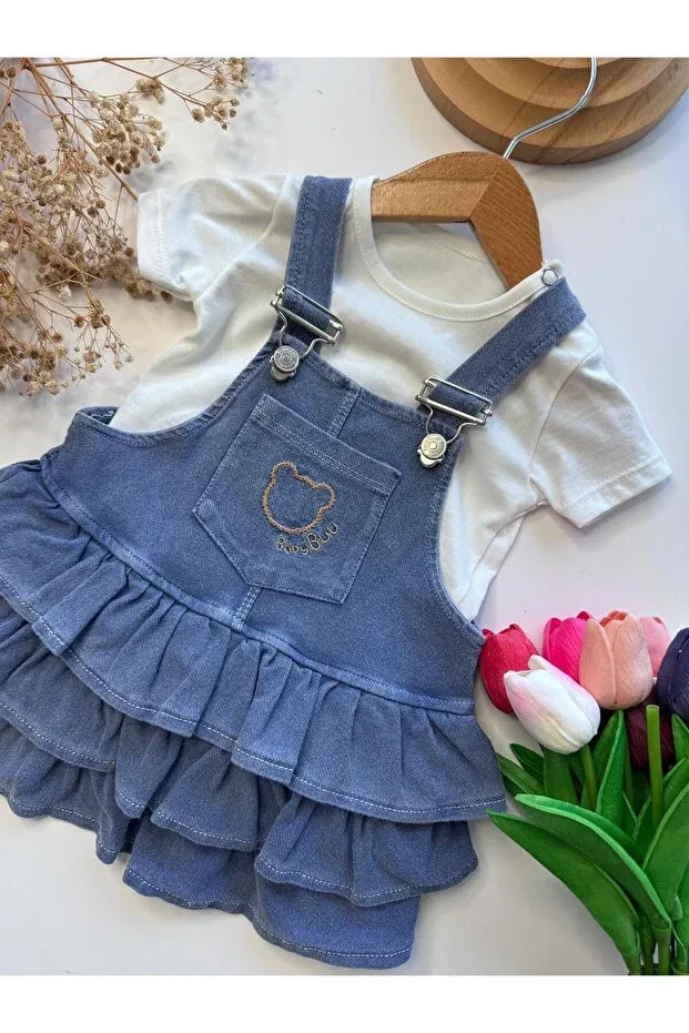 Детский комплект из куртки и юбки с принтом Party Baby Buu, Dark Blue — фото 4