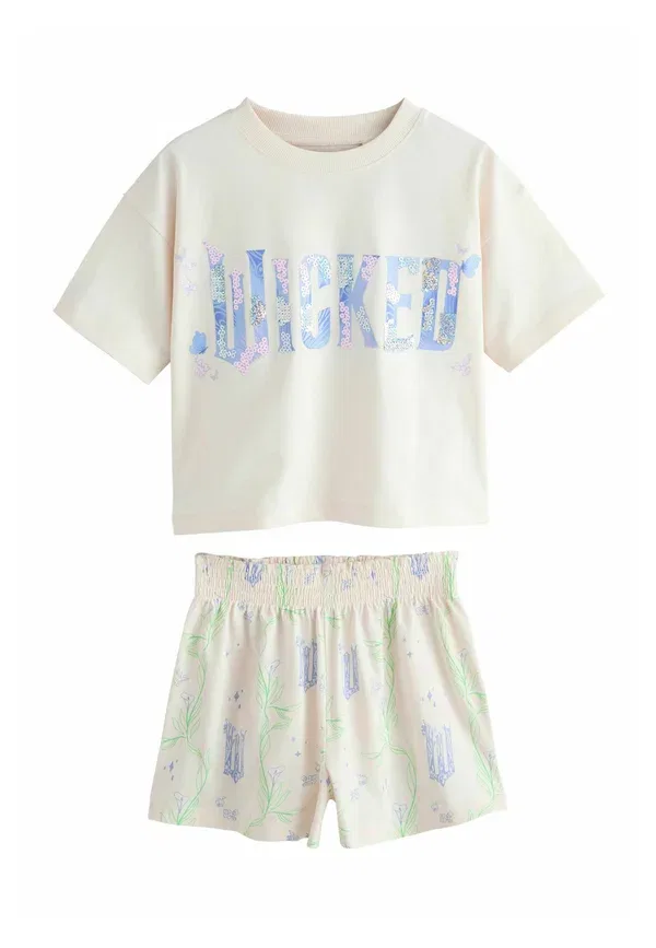 Пижамный комплект с принтом, Regular fit, Wicked short pyjamas set, Next, Сиреневый, Экрю